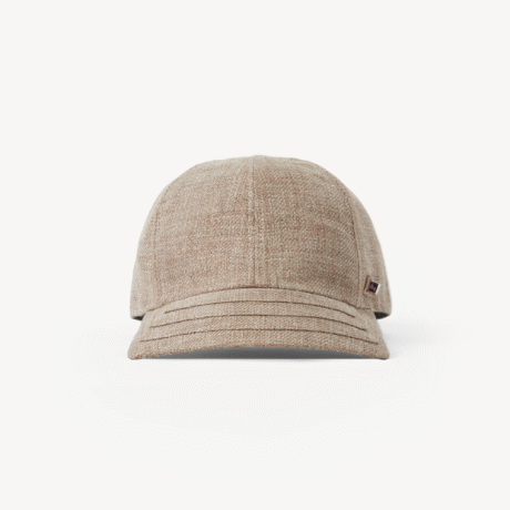 Linen Lightweight Tile-Patterned Square Brim Baseball Cap