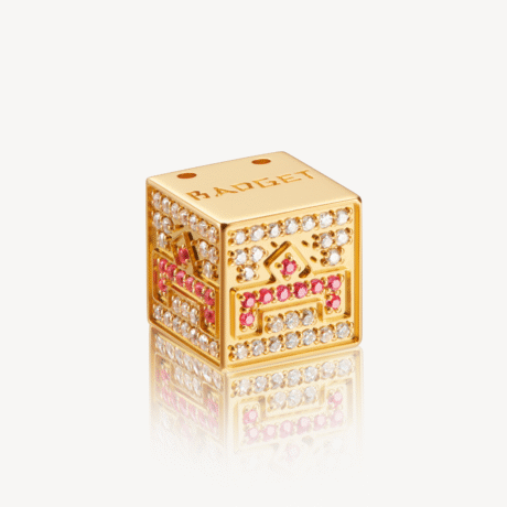 Gold Hat Accessory Inlaid with colored gemstones