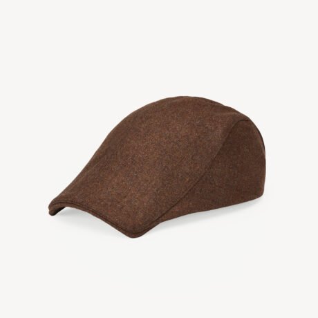 Cashmere-Mohair-Silk Blend Newsboy Cap with Tiled Square Brim
